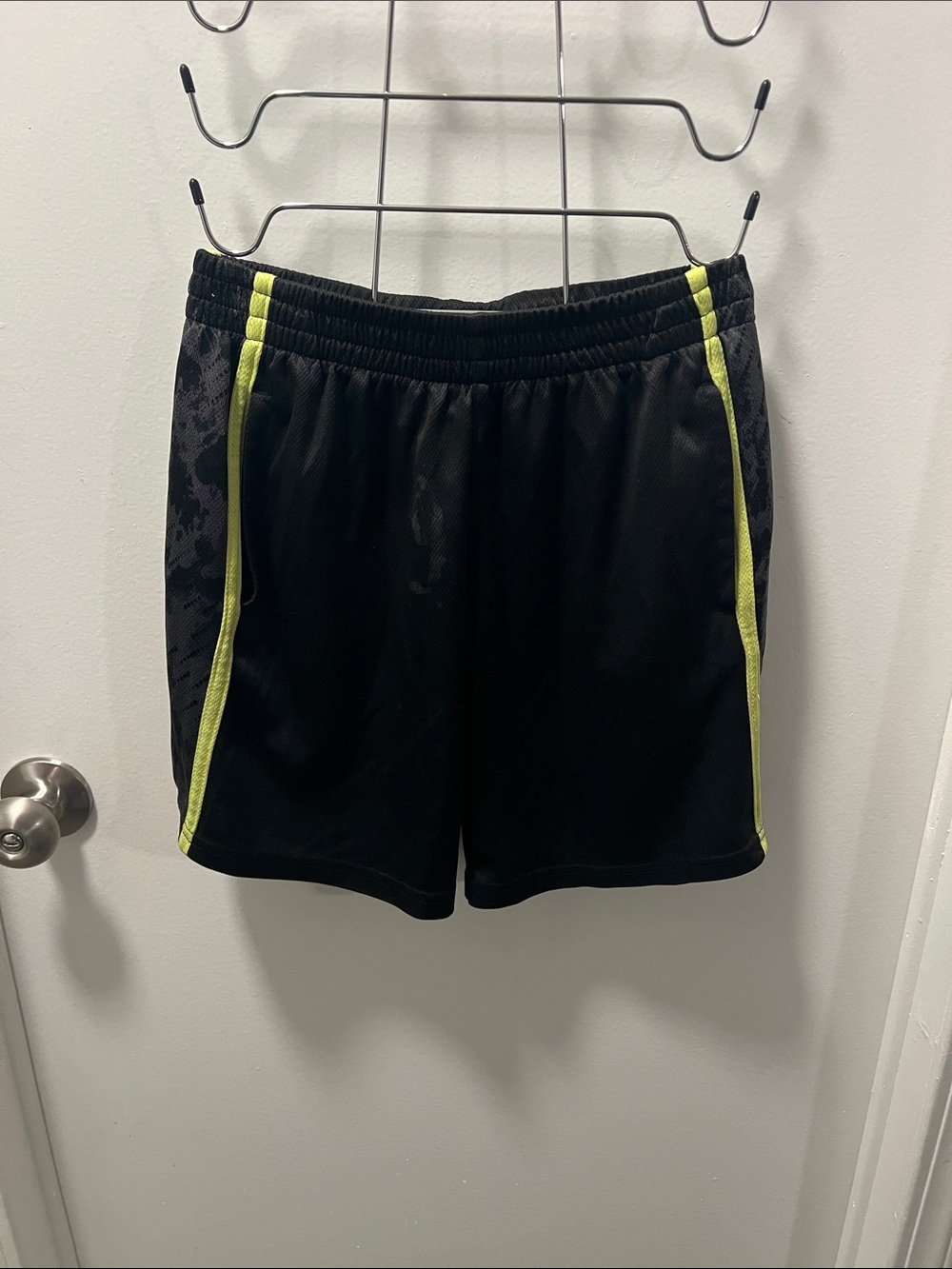 Spalding Black Shorts with Neon Yellow Trim